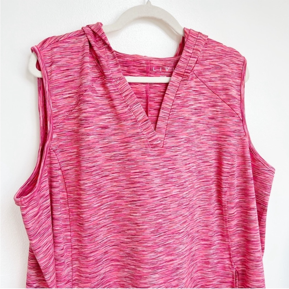 Lane Bryant Pink Space-Dye V-Neck Sleeveless Tunic Dress - Picture 4 of 11